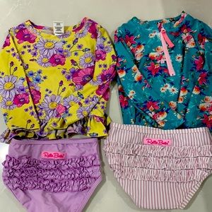 Ruffle butts rash guard sets for toddler girl